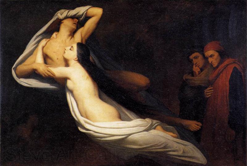 Ary Scheffer Shades of Francesca de Rimini and Paolo in the Underworld Spain oil painting art